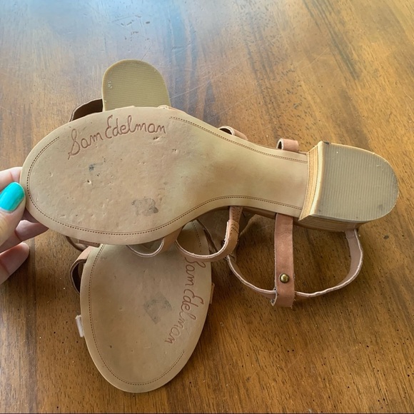 Sam Edelman Angela Leather Studded Cage Sandals 1.5” Block Heal - Picture 9 of 9